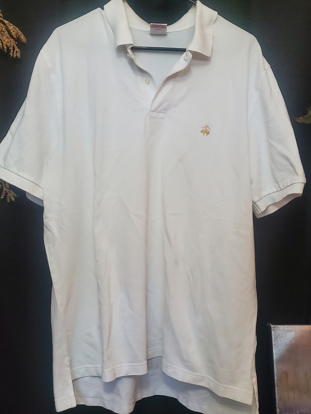 Brooks Brothers SZ LG "346" Original Fit White Polo with Subtle Chest Logo